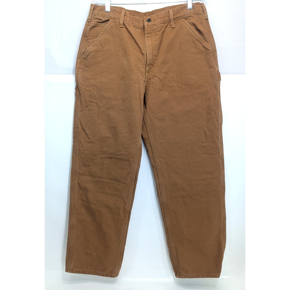 Carhartt Men's B111 Double Knee Flannel lined Carpenter Pants - 36 x 32 Brown